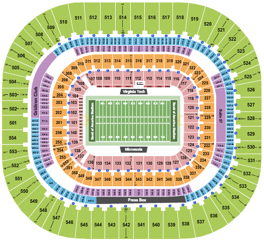 Bank Of America Stadium Duke's Mayo Bowl Seating Chart